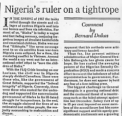 Nigeria's ruler on a tightrope